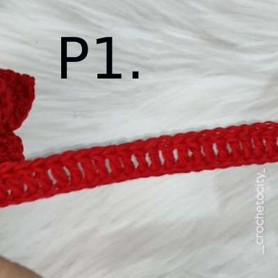 Троянда схема в'зання гачком - рядок 1