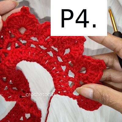 Троянда схема в'зання гачком - рядок 4