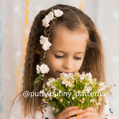 Обідок, прикраса у волосся в'язана гачком