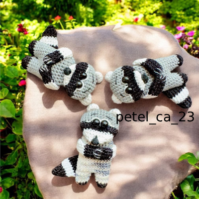 Брошка Єнот Безкоштовні схеми в'язання гачком, майстер-клас з амігурумі